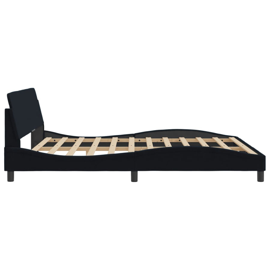 Bedframe Met Hoofdeinde Fluweel Zwart 180X200 Cm