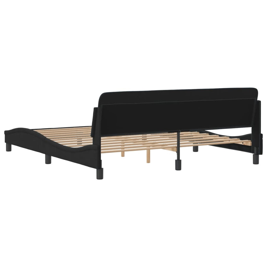 Bedframe Met Hoofdeinde Fluweel Zwart 180X200 Cm