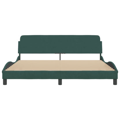 Bedframe Met Hoofdeinde Fluweel Donkergroen 180X200 Cm