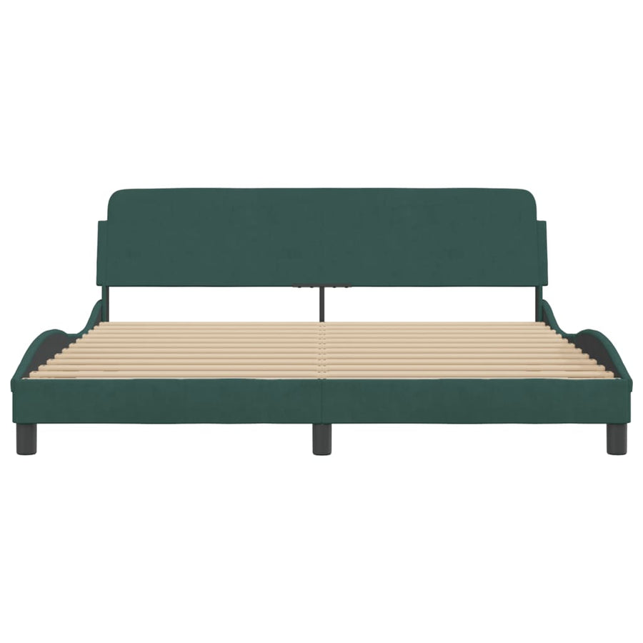 Bedframe Met Hoofdeinde Fluweel Donkergroen 180X200 Cm
