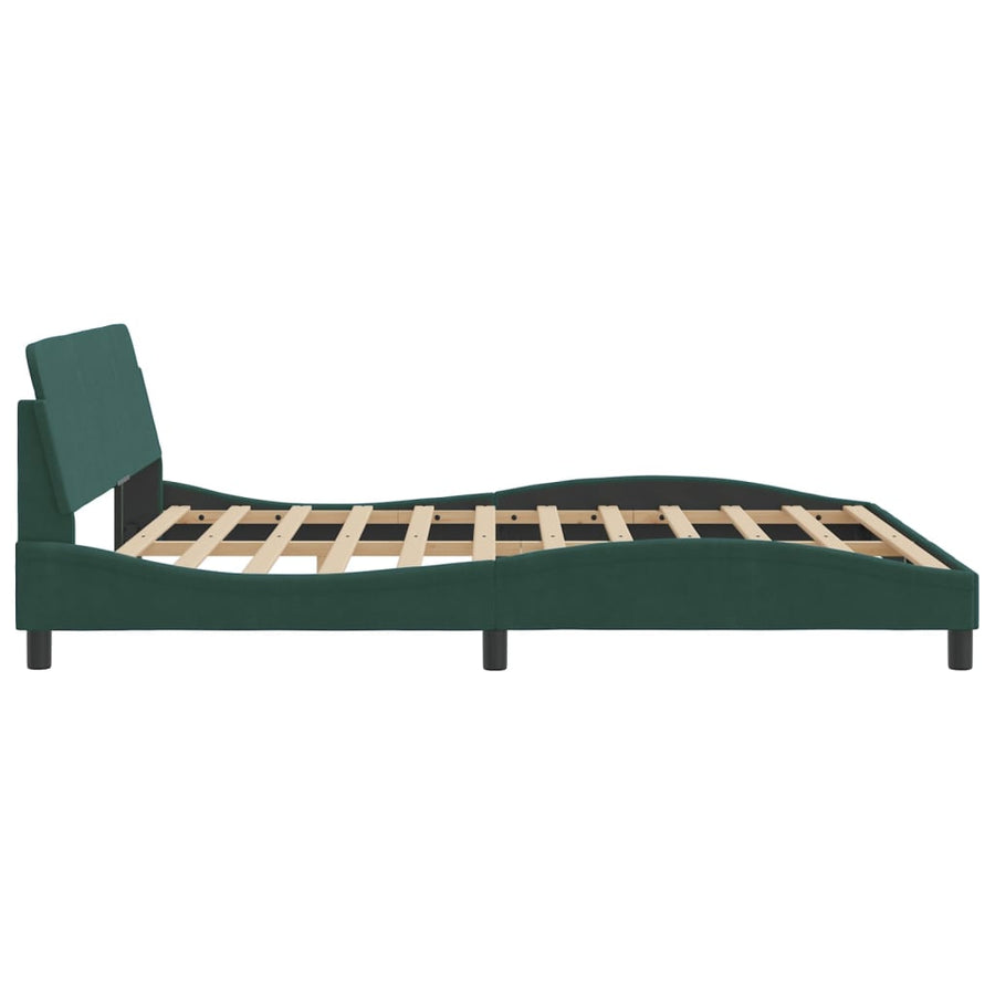 Bedframe Met Hoofdeinde Fluweel Donkergroen 180X200 Cm