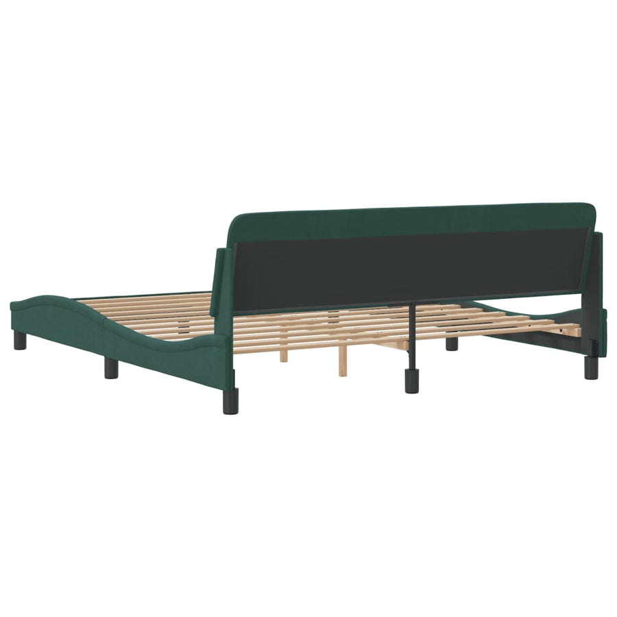 Bedframe Met Hoofdeinde Fluweel Donkergroen 180X200 Cm