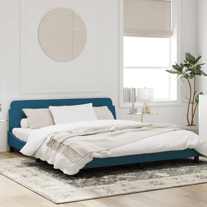 Bedframe Met Hoofdeinde Fluweel Blauw 180X200 Cm