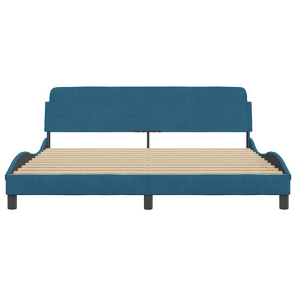 Bedframe Met Hoofdeinde Fluweel Blauw 180X200 Cm