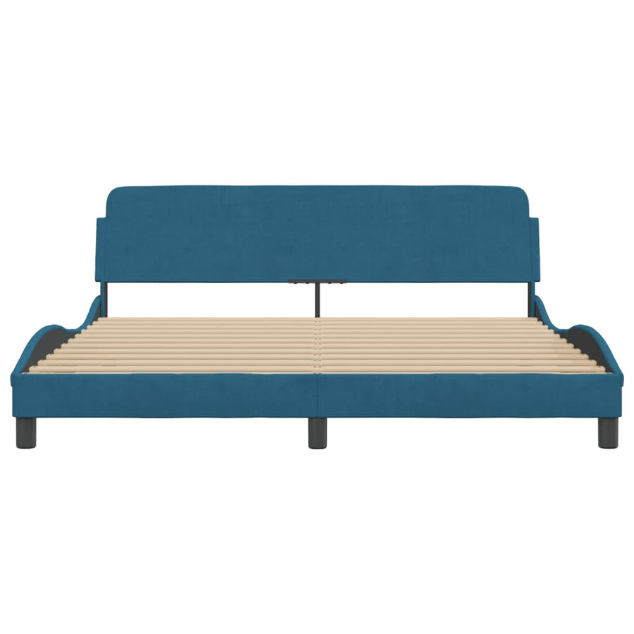 Bedframe Met Hoofdeinde Fluweel Blauw 180X200 Cm