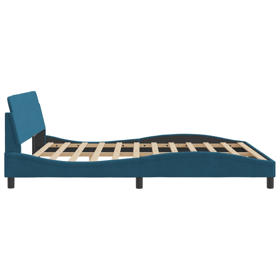 Bedframe Met Hoofdeinde Fluweel Blauw 180X200 Cm