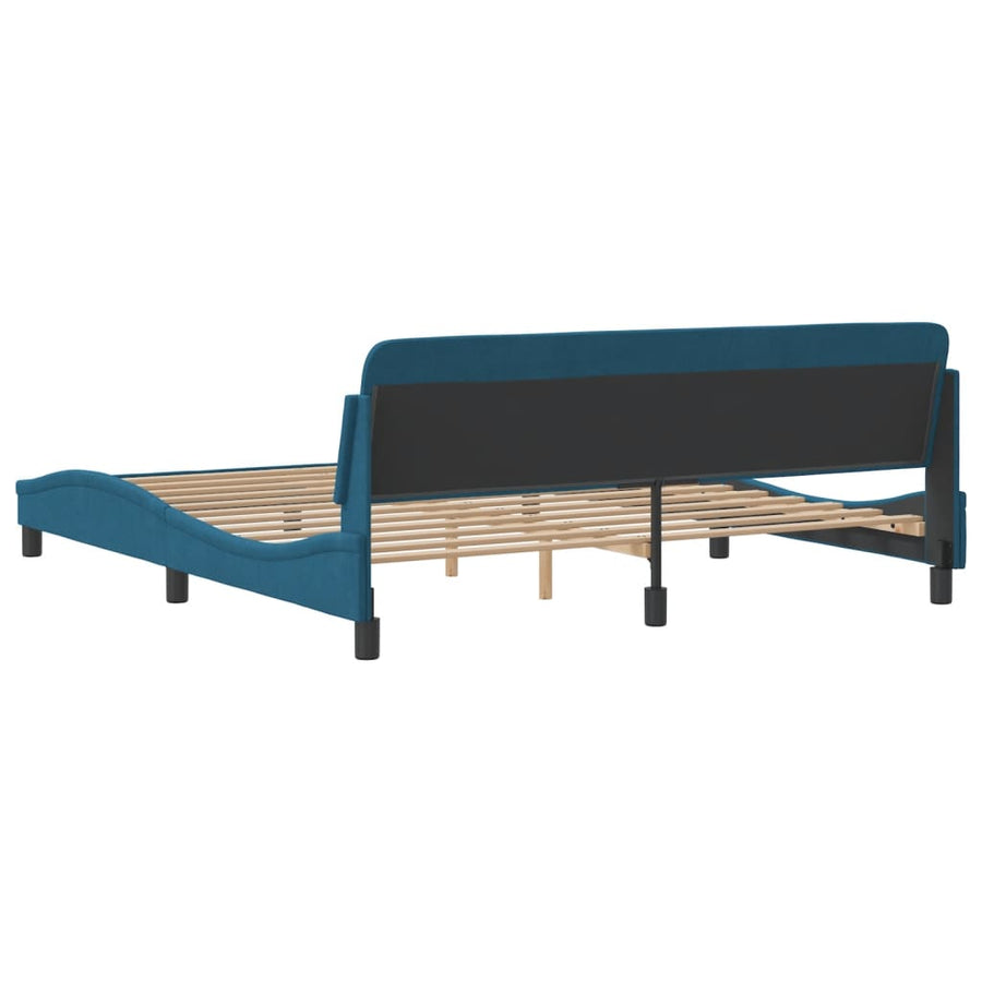 Bedframe Met Hoofdeinde Fluweel Blauw 180X200 Cm