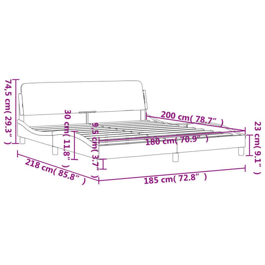 Bedframe Met Hoofdeinde Fluweel Roze 180X200 Cm