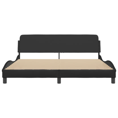 Bedframe Met Hoofdbord Kunstleer Zwart 180X200 Cm
