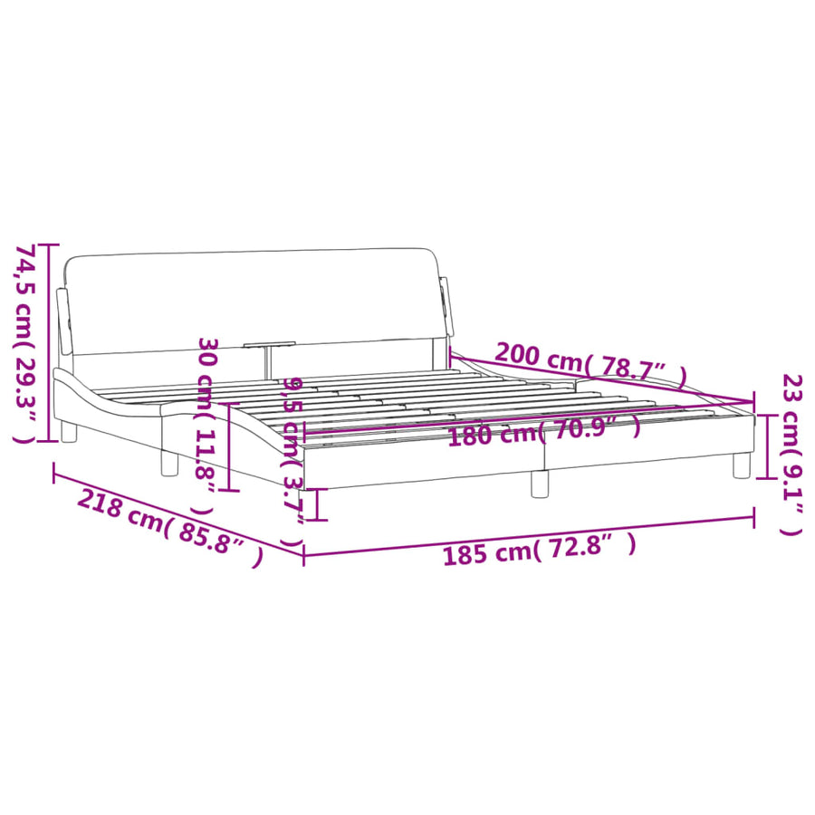 Bedframe Met Hoofdbord Kunstleer Wit 180X200 Cm