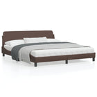 Bed frame "Dover" faux leather brown 180x200 cm