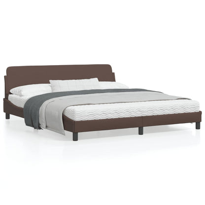 Bedframe Met Hoofdbord Kunstleer Bruin 180X200 Cm