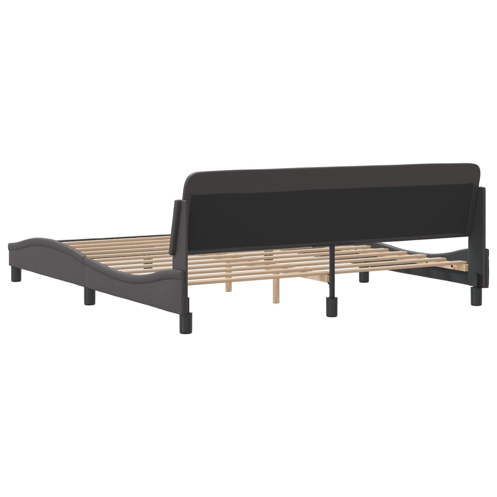 Bedframe Met Hoofdbord Kunstleer Grijs 180X200 Cm