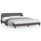 Bed frame "Dover" faux leather grey 180x200 cm