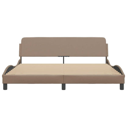 Bedframe Met Hoofdbord Kunstleer Cappuccinokleurig 180X200 Cm