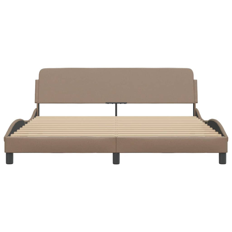 Bedframe Met Hoofdbord Kunstleer Cappuccinokleurig 180X200 Cm