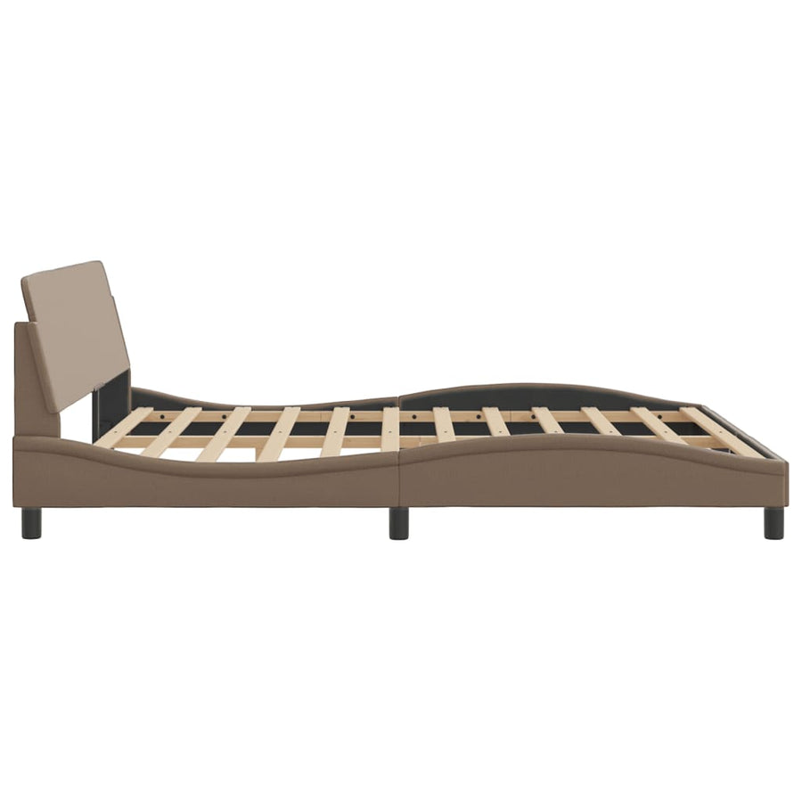Bedframe Met Hoofdbord Kunstleer Cappuccinokleurig 180X200 Cm