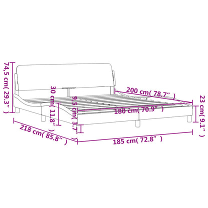 Bedframe Met Hoofdbord Kunstleer Cappuccinokleurig 180X200 Cm