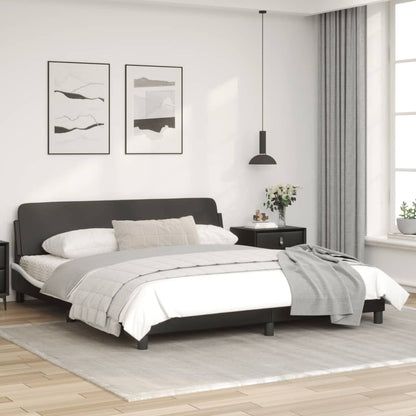 Bedframe Met Hoofdbord Kunstleer Zwart En Wit 180X200 Cm
