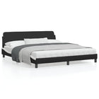 Bed frame "Dover" faux leather black and white 180x200 cm
