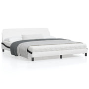 Bedframe 180x200 cm wit zwart kunstleer
