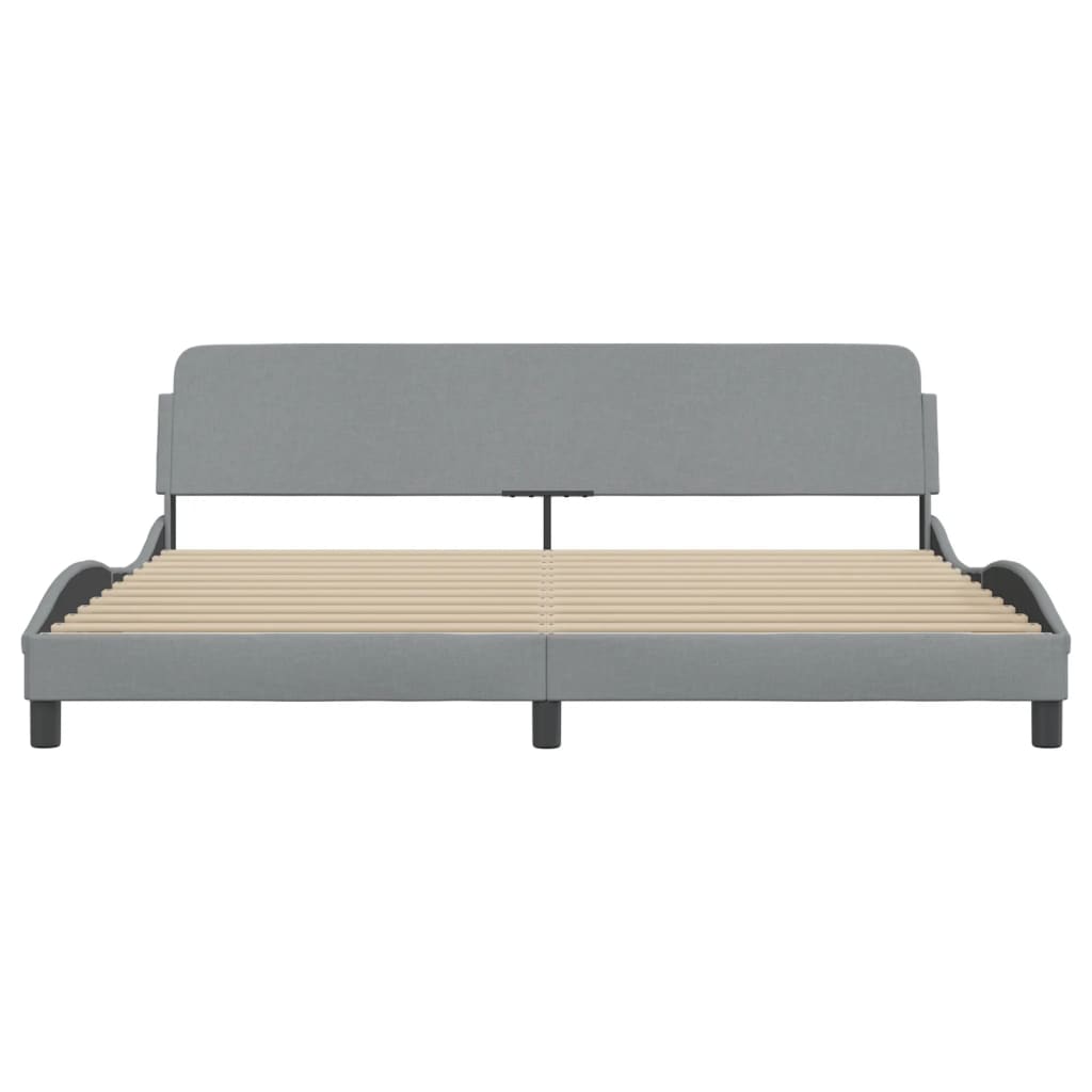 Bedframe Met Hoofdbord Stof Lichtgrijs 200X200 Cm