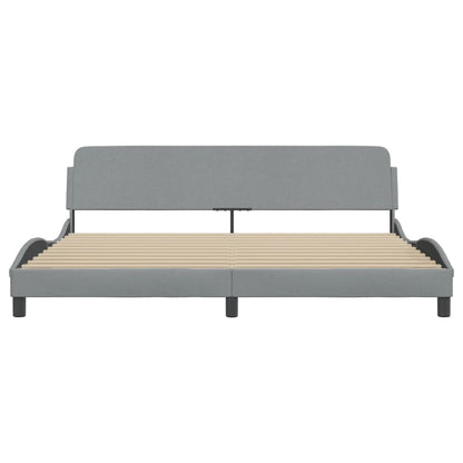 Bedframe Met Hoofdbord Stof Lichtgrijs 200X200 Cm