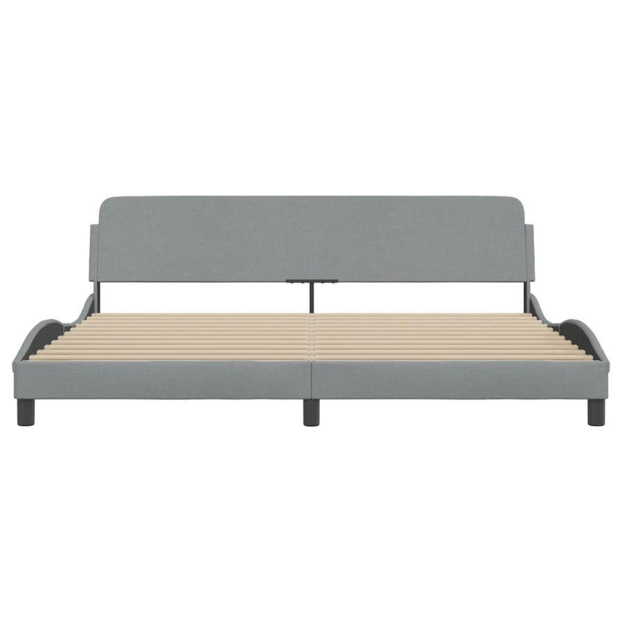 Bedframe Met Hoofdbord Stof Lichtgrijs 200X200 Cm