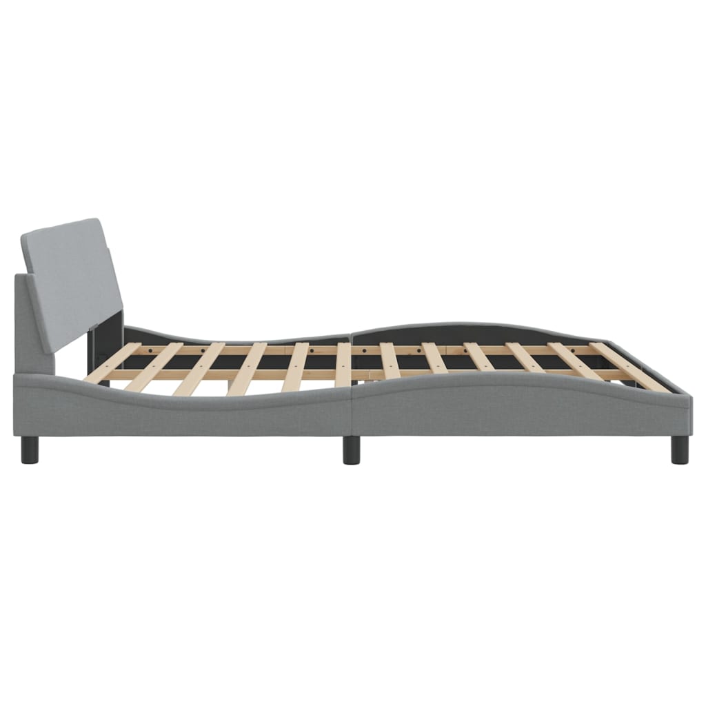 Bedframe Met Hoofdbord Stof Lichtgrijs 200X200 Cm
