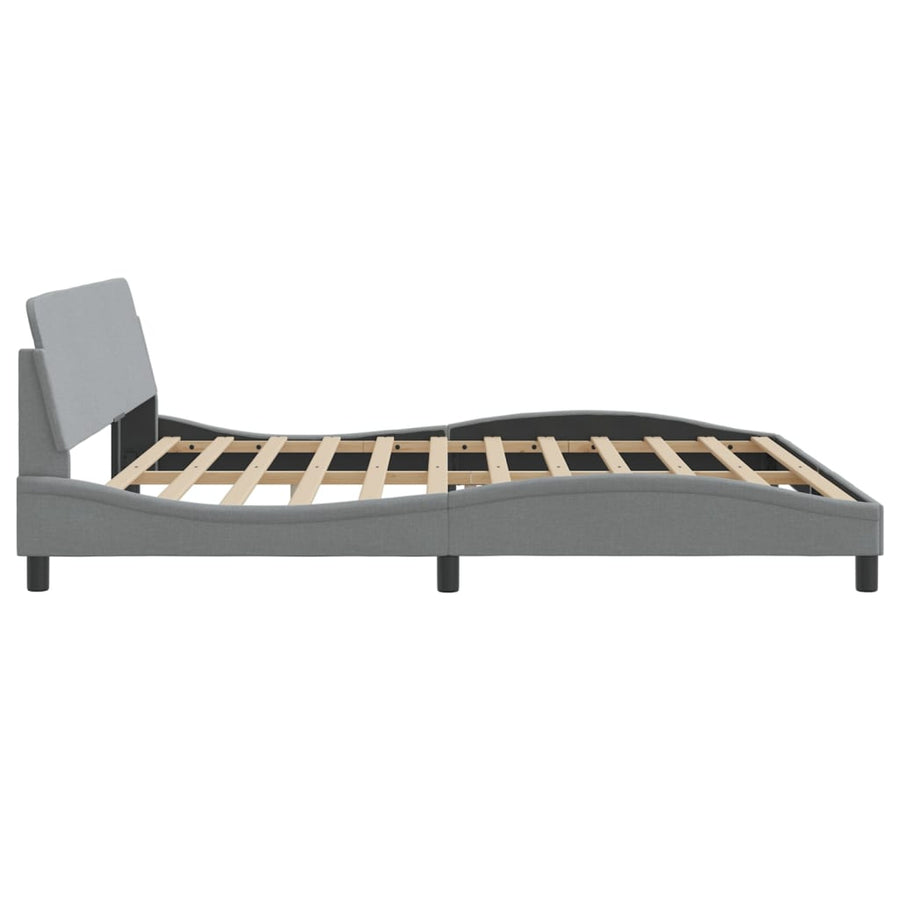 Bedframe Met Hoofdbord Stof Lichtgrijs 200X200 Cm