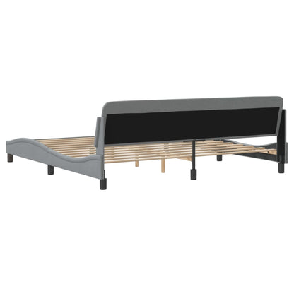 Bedframe Met Hoofdbord Stof Lichtgrijs 200X200 Cm