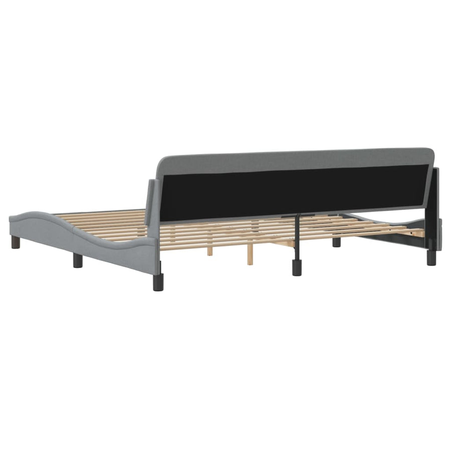 Bedframe Met Hoofdbord Stof Lichtgrijs 200X200 Cm