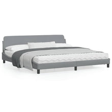 Bedframe Met Hoofdbord Stof Lichtgrijs 200X200 Cm
