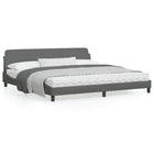 Bedframe donkergrijs stof 200x200 cm