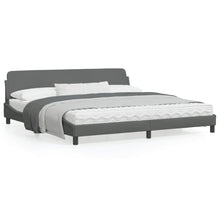 Bedframe Met Hoofdbord Stof Donkergrijs 200X200 Cm