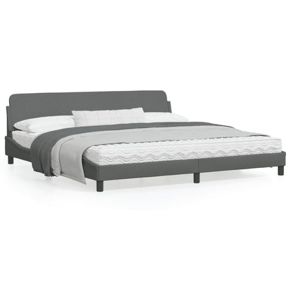 Bedframe Met Hoofdbord Stof Donkergrijs 200X200 Cm