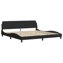Bedframe Met Hoofdbord Stof Zwart 200X200 Cm