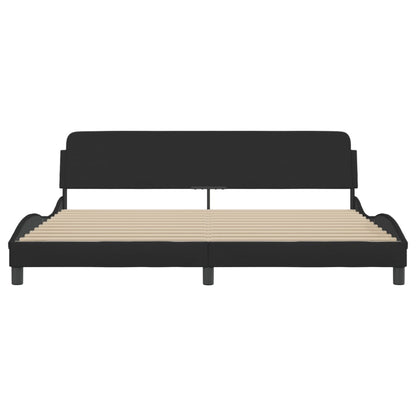 Bedframe Met Hoofdbord Stof Zwart 200X200 Cm