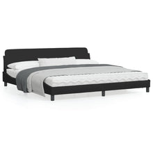 Bedframe Met Hoofdbord Stof Zwart 200X200 Cm