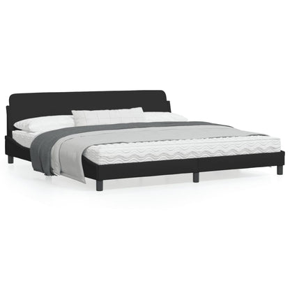 Bedframe Met Hoofdbord Stof Zwart 200X200 Cm