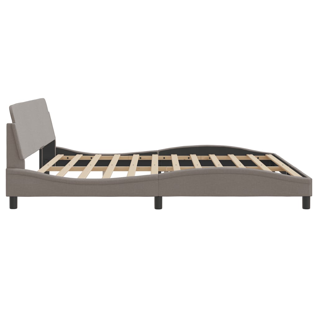 Bedframe Met Hoofdbord Stof Donkerbruin 200X200 Cm