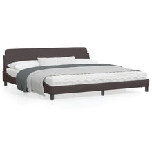 Bedframe Met Hoofdbord Stof Donkerbruin 200X200 Cm