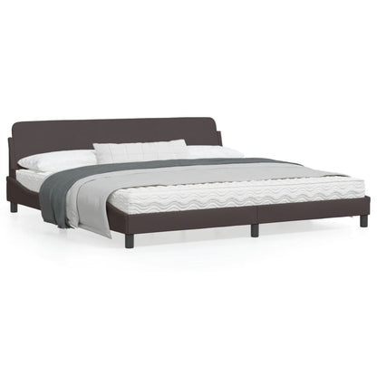 Bedframe Met Hoofdbord Stof Donkerbruin 200X200 Cm