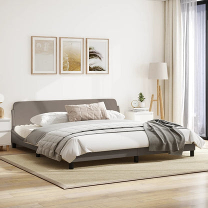 Bedframe Met Hoofdbord Stof Taupe 200X200 Cm