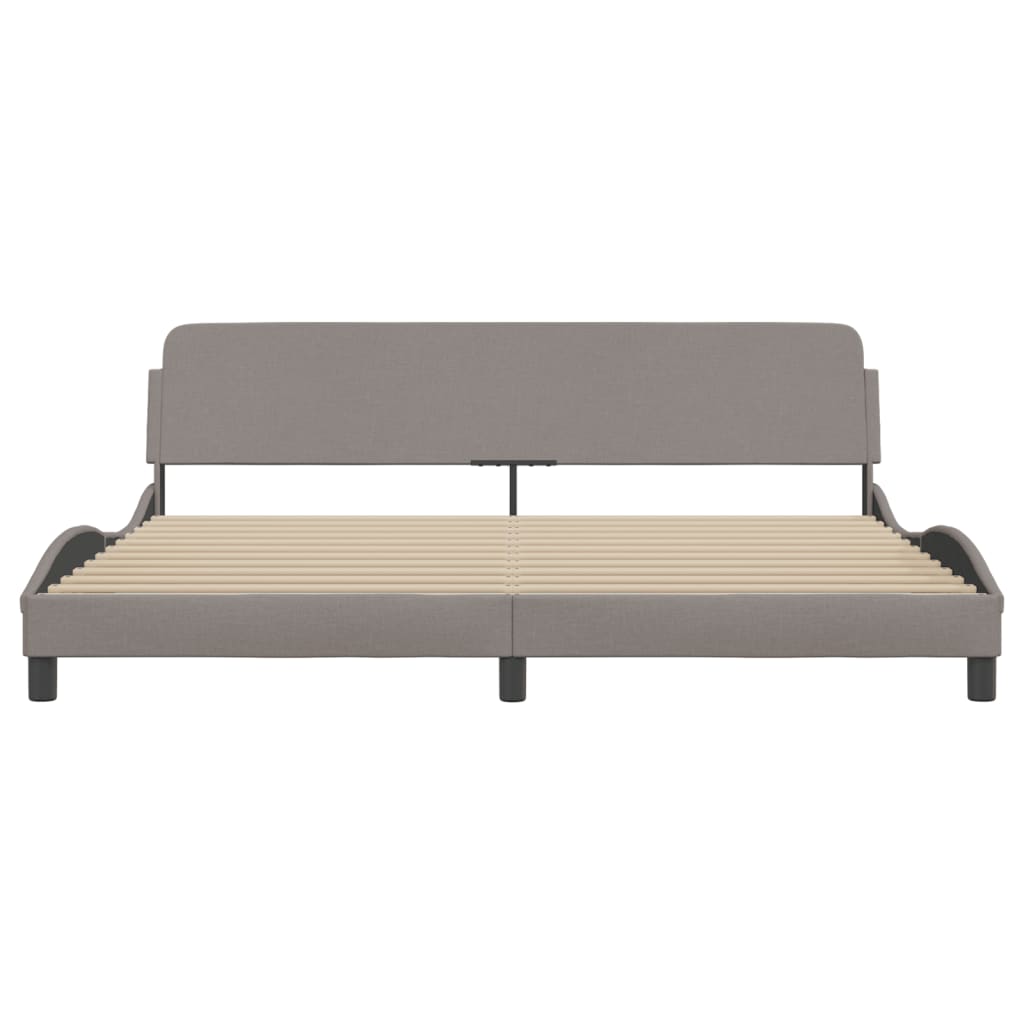 Bedframe Met Hoofdbord Stof Taupe 200X200 Cm