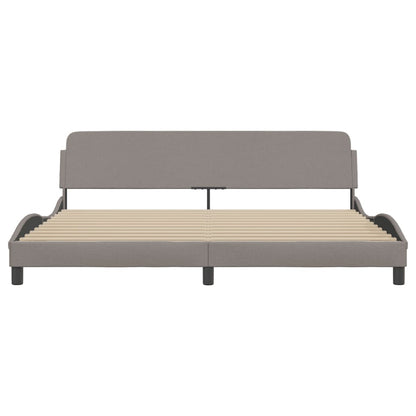 Bedframe Met Hoofdbord Stof Taupe 200X200 Cm