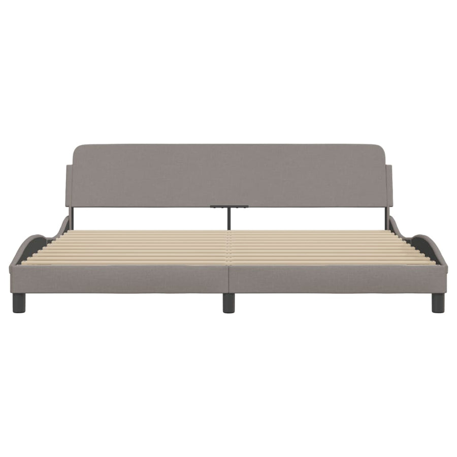 Bedframe Met Hoofdbord Stof Taupe 200X200 Cm