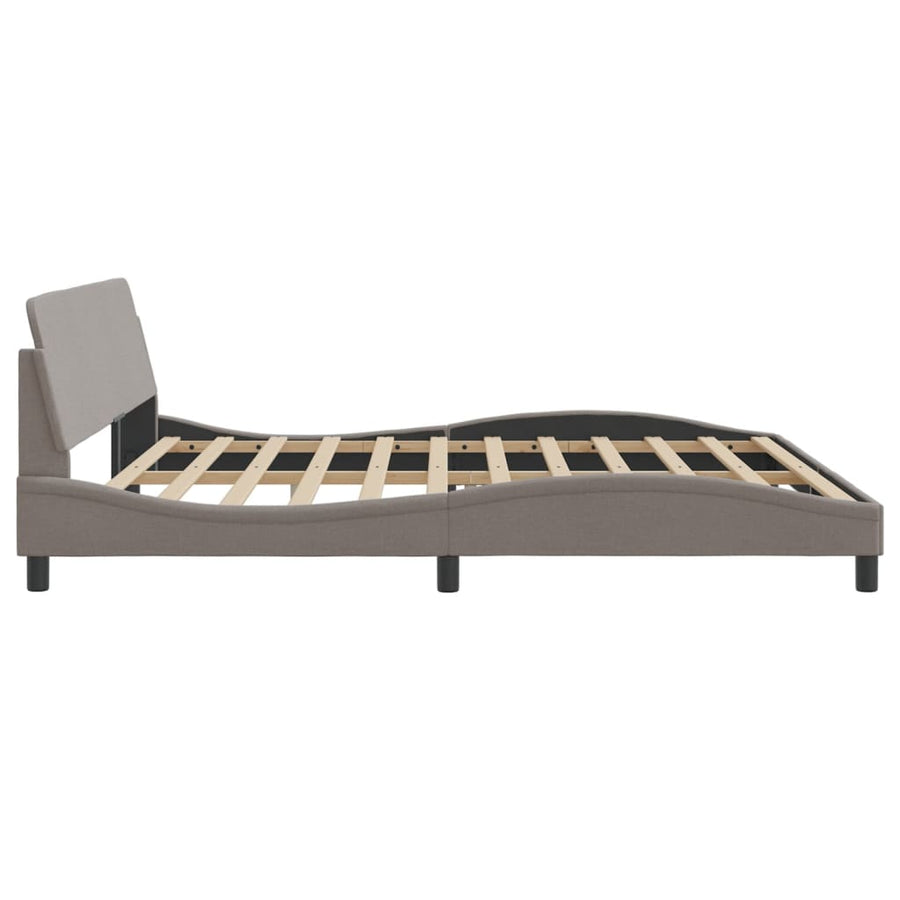 Bedframe Met Hoofdbord Stof Taupe 200X200 Cm