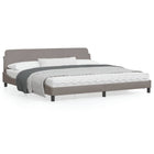 Bed frame "Dover" fabric taupe 200x200 cm