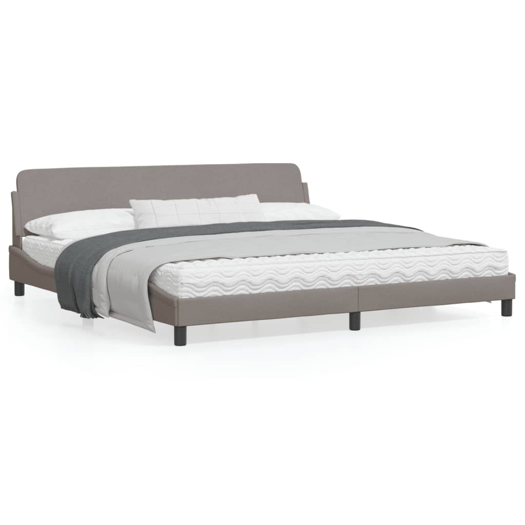 Bedframe Met Hoofdbord Stof Taupe 200X200 Cm